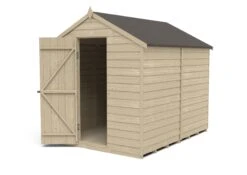 Forest Garden 8x6 Apex Pressure Treated Overlap Wooden Shed With Floor (Base Included) -Plant Garden World forest garden 8x6 apex pressure treated overlap wooden shed with floor base included 5013053177419 21c bq