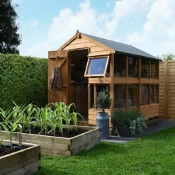 Forest Garden 8x6 Ft Apex Shiplap Wooden 10 Windows Shed With Floor