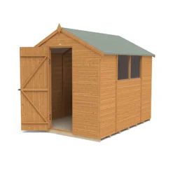 Forest Garden 8x6 Ft Apex Shiplap Wooden 2 Windows Shed With Floor (Base Included) -Plant Garden World forest garden 8x6 ft apex shiplap wooden 2 windows shed with floor base included 5013053178737 02c bq