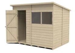 Forest Garden 8x6 Pent Pressure Treated Overlap Wooden Shed With Floor -Plant Garden World forest garden 8x6 pent pressure treated overlap wooden shed with floor5013053178584 21c bq