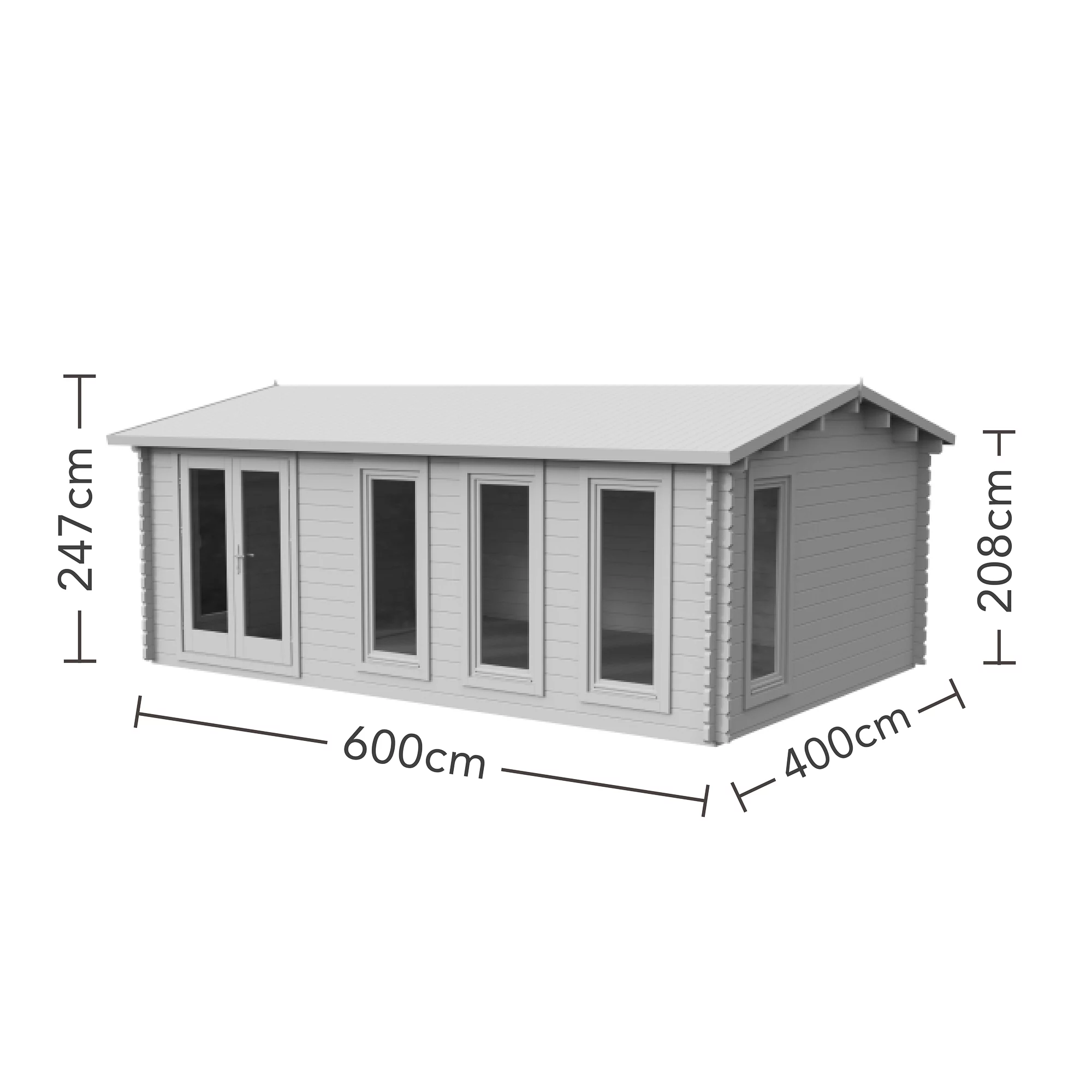 Forest Garden Blakedown 6x4 Toughened Glass Pent Loglap Solid Wood Cabin With Double Door 5 Forest Garden Blakedown 6x4 Toughened Glass Pent Loglap Solid Wood Cabin With Double Door - Image 5