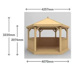 Forest Garden Hexagonal Gazebo With Timber Roof, (W)4.26m (D)3.69m -Plant Garden World forest garden hexagonal gazebo with timber roof w 4 26m d 3 69m5013053163412 01t