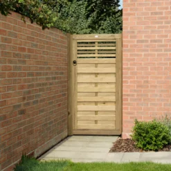 Forest Garden Kyoto Wood Slatted Gate, (H)1.8m (W)0.9m -Plant Garden World forest garden kyoto wood slatted gate h 1 8m w 0 9m5013053145944 03i bq