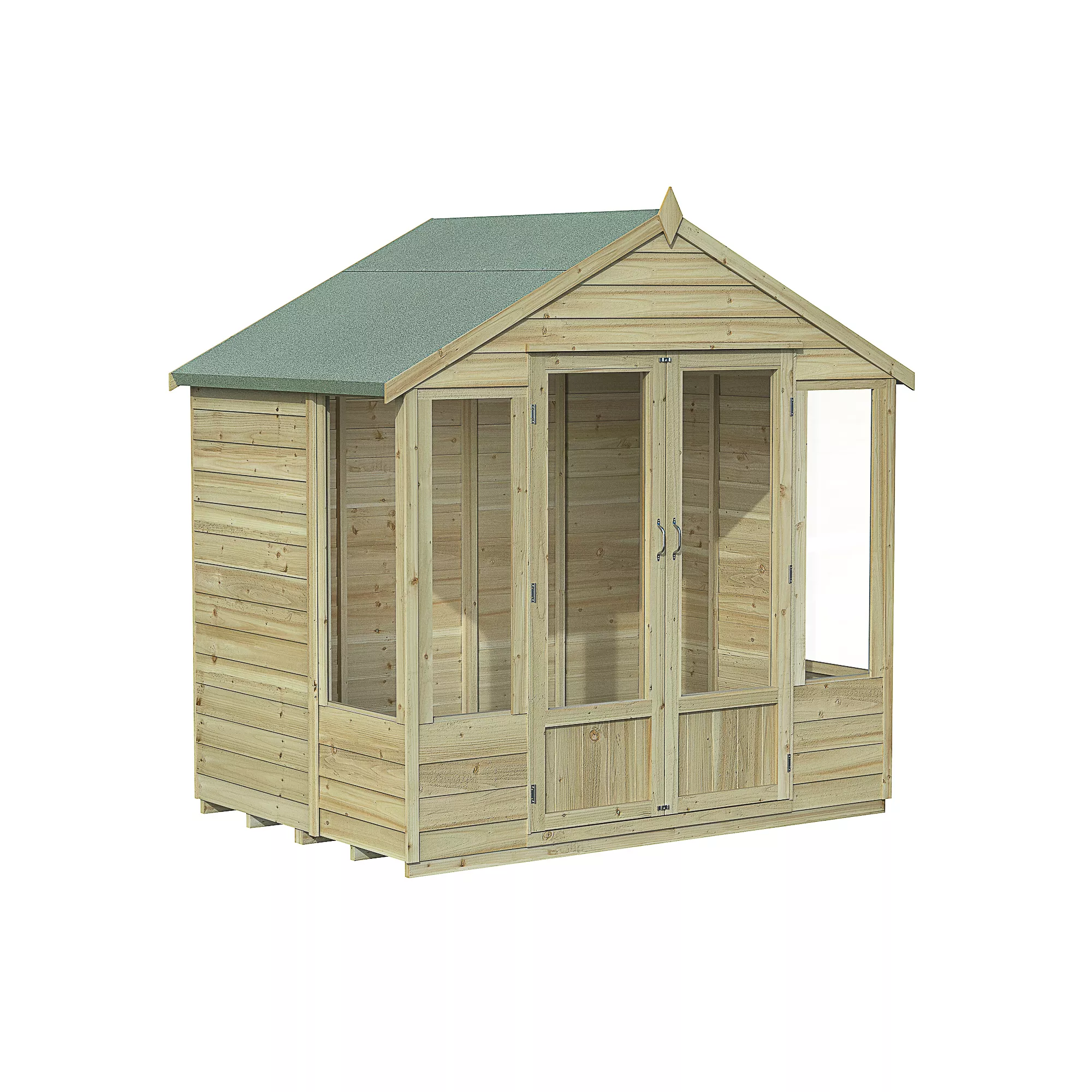 Forest Garden Oakley 7x5 Apex Overlap Solid Wood Summer House With Double Door - Assembly Service Included 2 Forest Garden Oakley 7x5 Apex Overlap Solid Wood Summer House With Double Door - Assembly Service Included - Image 2
