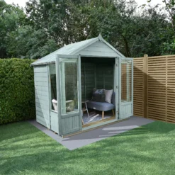 Forest Garden Oakley 7x5 Apex Overlap Solid Wood Summer House With Double Door (Base Included) -Plant Garden World forest garden oakley 7x5 apex overlap solid wood summer house with double door base included 5013053188521 02i bq