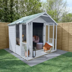 Forest Garden Oakley 7x7 Apex Overlap Solid Wood Summer House With Double Door (Base Included) 6 Forest Garden Oakley 7x7 Apex Overlap Solid Wood Summer House With Double Door (Base Included) -Plant Garden World forest garden oakley 7x7 apex overlap solid wood summer house with double door base included 5013053188705 03i bq