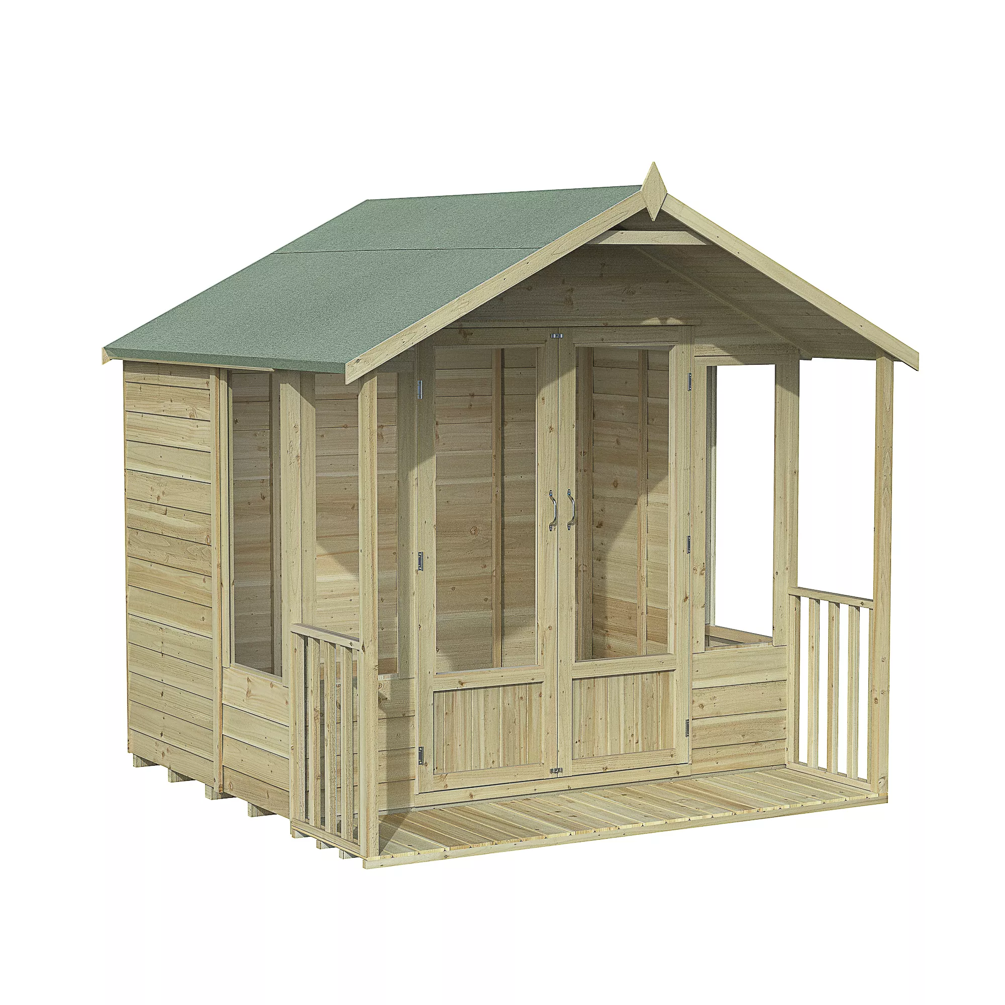 Forest Garden Oakley 7x7 Apex Overlap Solid Wood Summer House With Double Door 2 Forest Garden Oakley 7x7 Apex Overlap Solid Wood Summer House With Double Door - Image 2