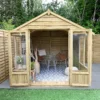 Forest Garden Oakley 8x10 Apex Overlap Solid Wood Summer House With Double Door - Assembly Service Included