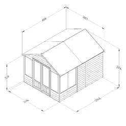 Forest Garden Oakley 8x10 Apex Overlap Solid Wood Summer House With Double Door - Assembly Service Included -Plant Garden World forest garden oakley 8x10 apex overlap solid wood summer house with double door assembly service included5013053188781 01t bq