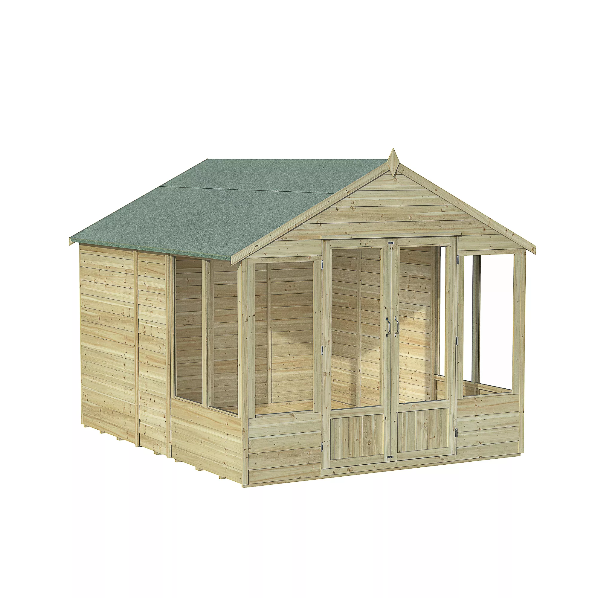 Forest Garden Oakley 8x10 Apex Overlap Solid Wood Summer House With Double Door 2 Forest Garden Oakley 8x10 Apex Overlap Solid Wood Summer House With Double Door - Image 2
