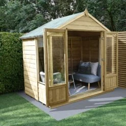 Forest Garden Oakley 8x6 Apex Overlap Solid Wood Summer House With Double Door - Assembly Service Included 7 Forest Garden Oakley 8x6 Apex Overlap Solid Wood Summer House With Double Door - Assembly Service Included -Plant Garden World forest garden oakley 8x6 apex overlap solid wood summer house with double door assembly service included5013053188583 03i bq