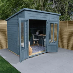 Forest Garden Oakley 8x6 Pent Overlap Solid Wood Summer House With Double Door - Assembly Service Included -Plant Garden World forest garden oakley 8x6 pent overlap solid wood summer house with double door assembly service included5013053188606 02i bq