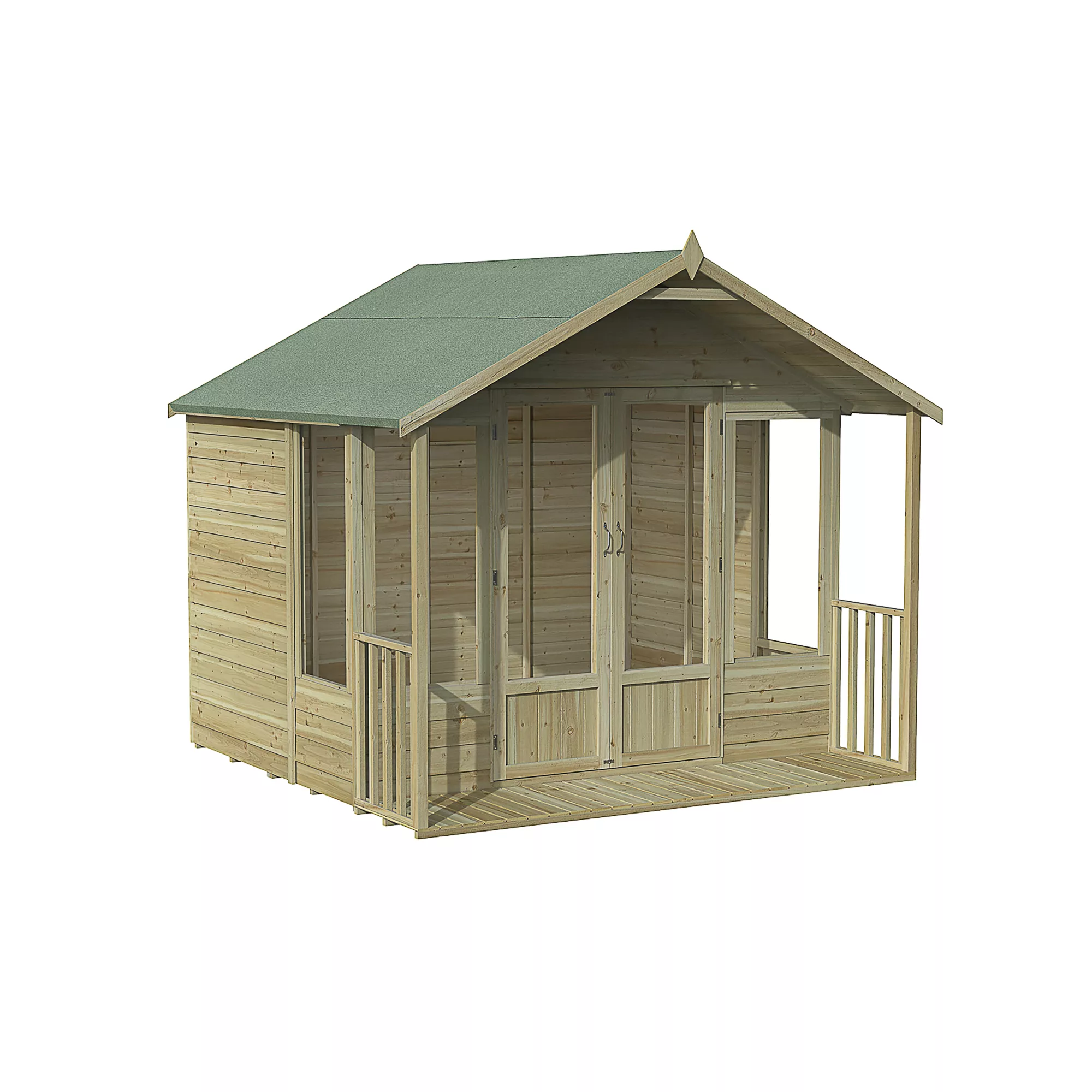 Forest Garden Oakley 8x8 Apex Overlap Solid Wood Summer House With Double Door - Assembly Service Included 1 Forest Garden Oakley 8x8 Apex Overlap Solid Wood Summer House With Double Door - Assembly Service Included