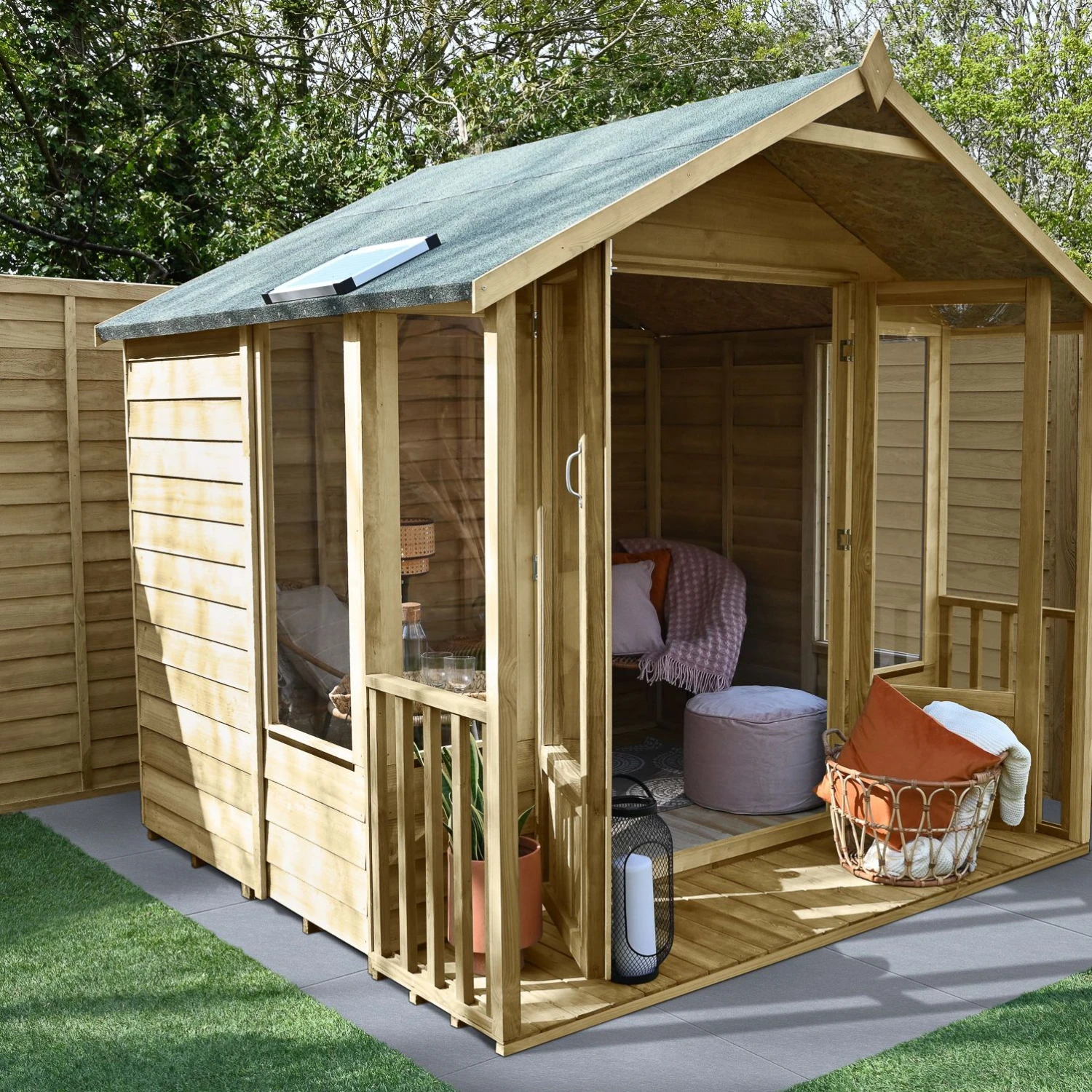 Forest Garden Oakley 8x8 Apex Overlap Solid Wood Summer House With Double Door - Assembly Service Included 3 Forest Garden Oakley 8x8 Apex Overlap Solid Wood Summer House With Double Door - Assembly Service Included - Image 3