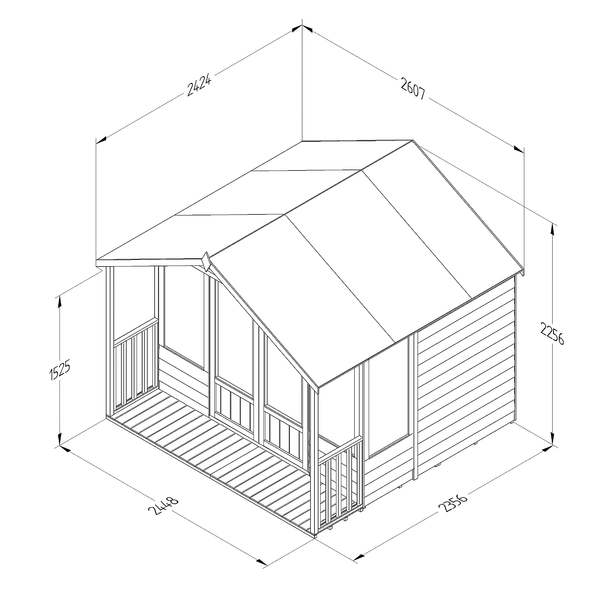 Forest Garden Oakley 8x8 Apex Overlap Solid Wood Summer House With Double Door - Assembly Service Included 5 Forest Garden Oakley 8x8 Apex Overlap Solid Wood Summer House With Double Door - Assembly Service Included - Image 5