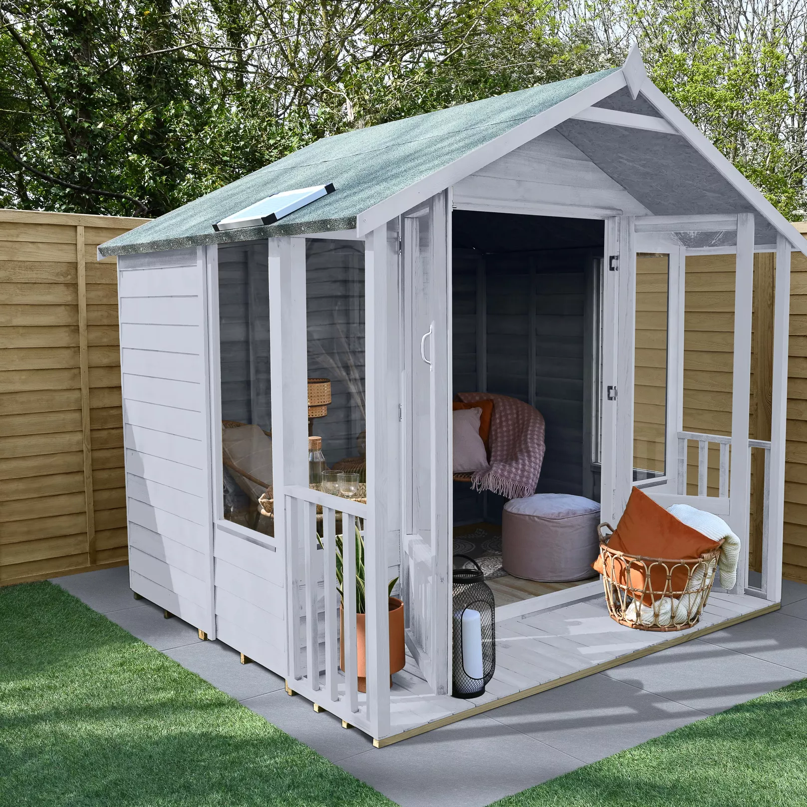 Forest Garden Oakley 8x8 Apex Overlap Solid Wood Summer House With Double Door - Assembly Service Included 4 Forest Garden Oakley 8x8 Apex Overlap Solid Wood Summer House With Double Door - Assembly Service Included - Image 4