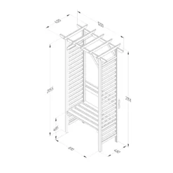 Forest Garden Palma Arbour, (H)2151mm (W)1200mm (D)620mm - Assembly Required -Plant Garden World forest garden palma arbour h 2151mm w 1200mm d 620mm assembly required5013053190203 01t