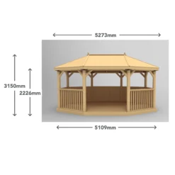 Forest Garden Premium Furnished Octagonal Gazebo, (W)5.27m (D)3.78m -Plant Garden World forest garden premium furnished octagonal gazebo w 5 27m d 3 78m5013053172681 01t