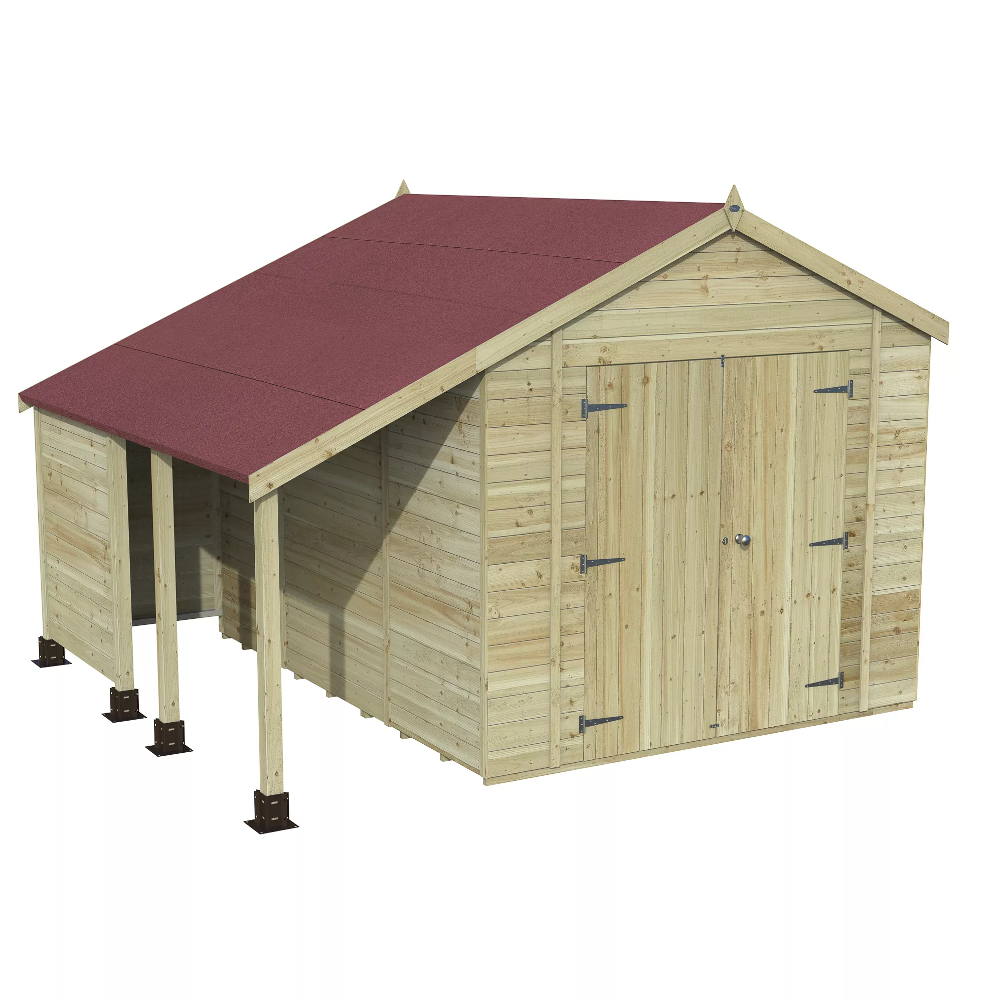 Forest Garden Timberdale Log Store 10x8 Ft Apex Tongue & Groove Wooden 2 Door Shed With Floor (Base Included) 2 Forest Garden Timberdale Log Store 10x8 Ft Apex Tongue & Groove Wooden 2 Door Shed With Floor (Base Included) - Image 2