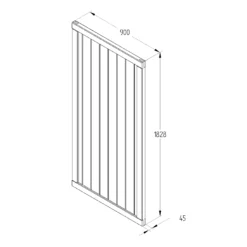Forest Garden Tongue & Groove Wood Slatted Gate, (H)1.8m (W)0.9m -Plant Garden World forest garden tongue groove wood slatted gate h 1 8m w 0 9m5013053168028 04t bq