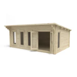 Forest Garden Wolverley 6x4 Toughened Glass Pent Loglap Solid Wood Cabin With Double Door - Assembly Service Included -Plant Garden World forest garden wolverley 6x4 toughened glass pent loglap solid wood cabin with double door assembly service included5013053181560 04c bq