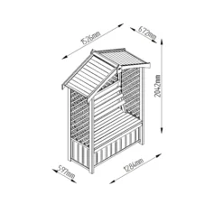 Forest Lyon Lattice Arbour, (H)2000mm (W)1560mm (D)670mm - Assembly Required -Plant Garden World forest lyon lattice arbour h 2000mm w 1560mm d 670mm assembly required5013053154694 01t