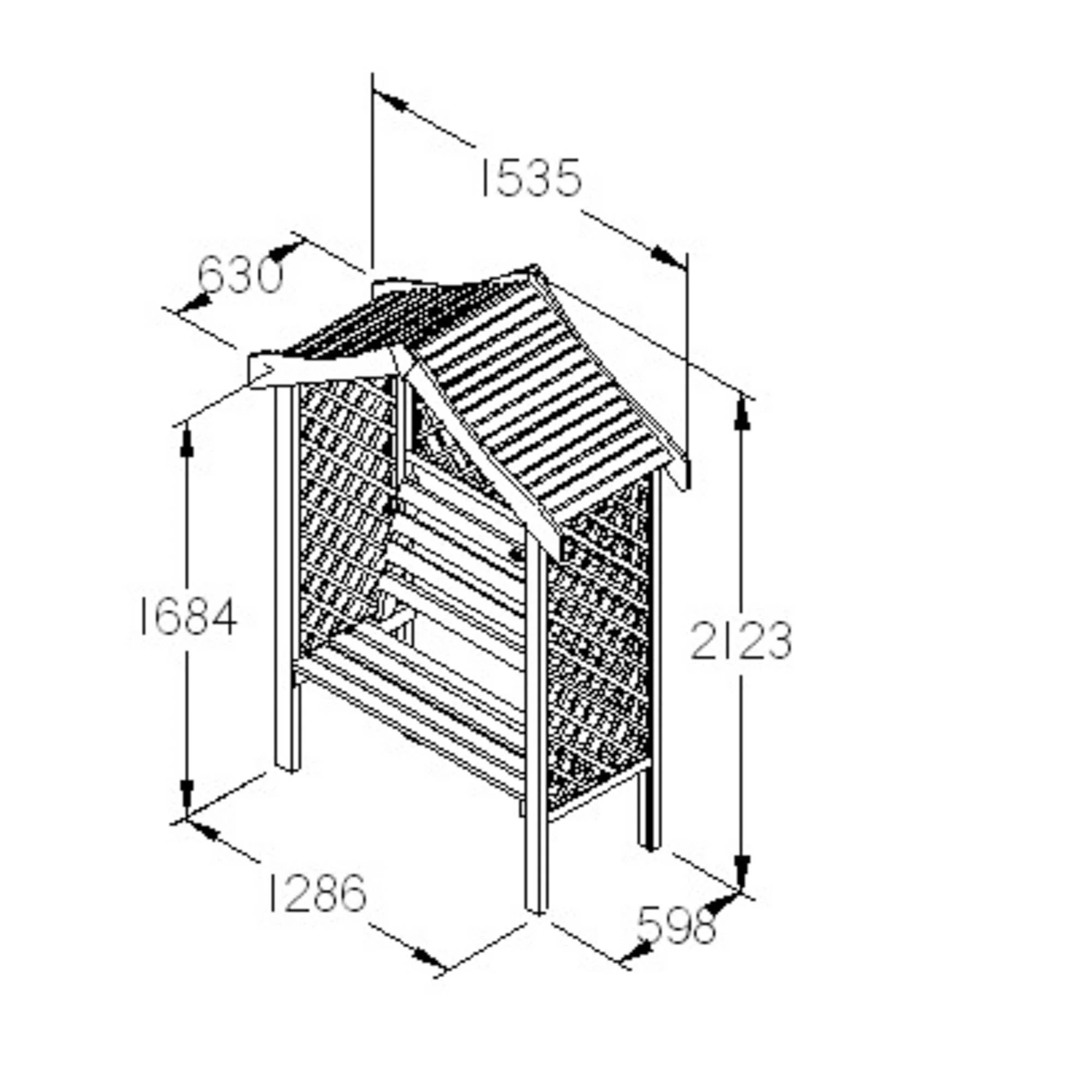 Forest Parisienne Arbour, (H)2120mm (W)1540mm (D)660mm - Assembly Required 5 Forest Parisienne Arbour, (H)2120mm (W)1540mm (D)660mm - Assembly Required - Image 5