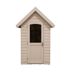 Forest Retreat 6X4 Apex Pressure Treated Overlap Cream Shed With Floor - Assembly Service Included -Plant Garden World forest retreat 6x4 apex pressure treated overlap cream shed with floor assembly service included5013053176528 03c bq