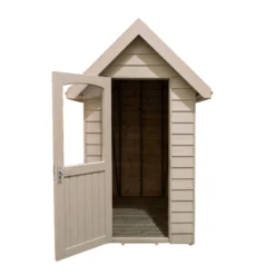 Forest Retreat 6X4 Apex Pressure Treated Overlap Cream Shed With Floor - Assembly Service Included -Plant Garden World forest retreat 6x4 apex pressure treated overlap cream shed with floor assembly service included5013053176528 04c bq