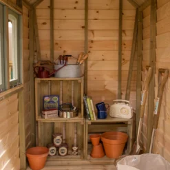 Forest Retreat 6X4 Apex Pressure Treated Overlap Cream Shed With Floor - Assembly Service Included -Plant Garden World forest retreat 6x4 apex pressure treated overlap cream shed with floor assembly service included5013053176528 36c bq