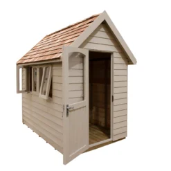 Forest Retreat 8x5 Apex Pressure Treated Overlap Cream Shed With Floor - Assembly Service Included -Plant Garden World forest retreat 8x5 apex pressure treated overlap cream shed with floor assembly service included5013053176535 02c bq