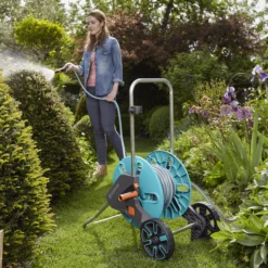 Gardena Aquaroll Freestanding Manual Hose Reel Set (L)20m 8 Gardena Aquaroll Freestanding Manual Hose Reel Set (L)20m -Plant Garden World gardena aquaroll freestanding manual hose reel set l 20m4078500032872 02i bq