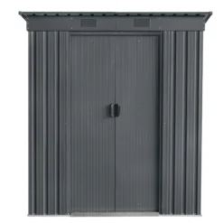 GoodHome Basic 1.62 X 0.98m Pent Grey Shed -Plant Garden World goodhome basic 1 62 x 0 98m pent grey shed5059340270623 02c