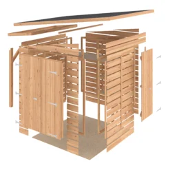 GoodHome Clapperton 8x6 Pent Dip Treated Shiplap Shed With Floor (Base Included) -Plant Garden World goodhome clapperton 8x6 pent dip treated shiplap shed with floor base included 5059340270173 03t