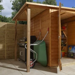 GoodHome Clapperton 8x6 Pent Dip Treated Shiplap Shed With Floor (Base Included) -Plant Garden World goodhome clapperton 8x6 pent dip treated shiplap shed with floor base included 5059340270180 07i