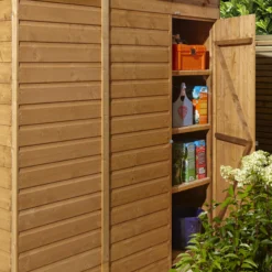 GoodHome Clapperton 8x6 Pent Dip Treated Shiplap Shed With Floor (Base Included) -Plant Garden World goodhome clapperton 8x6 pent dip treated shiplap shed with floor base included 5059340270180 10i