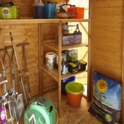 GoodHome Clapperton 8x6 Pent Dip Treated Shiplap Shed With Floor (Base Included) -Plant Garden World goodhome clapperton 8x6 pent dip treated shiplap shed with floor base included 5059340270180 11i