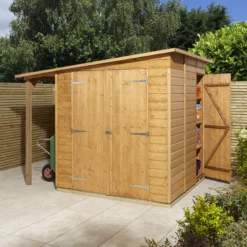 GoodHome Clapperton 8x6 Pent Dip Treated Shiplap Shed With Floor -Plant Garden World goodhome clapperton 8x6 pent dip treated shiplap shed with floor5059340270173 02i