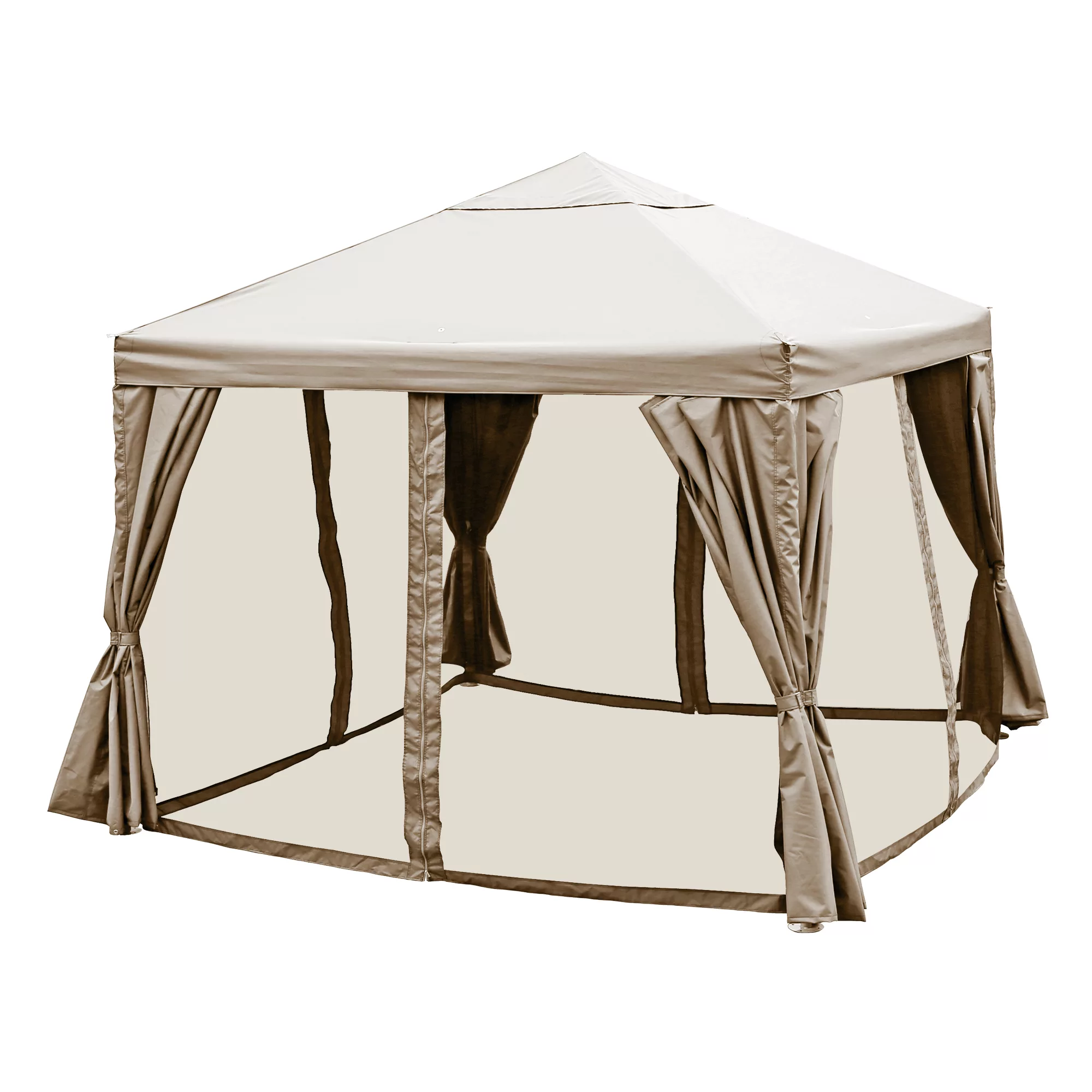 GoodHome Preston Taupe Square Gazebo, (W)3m (D)3m - Assembly Required 2 GoodHome Preston Taupe Square Gazebo, (W)3m (D)3m - Assembly Required - Image 2