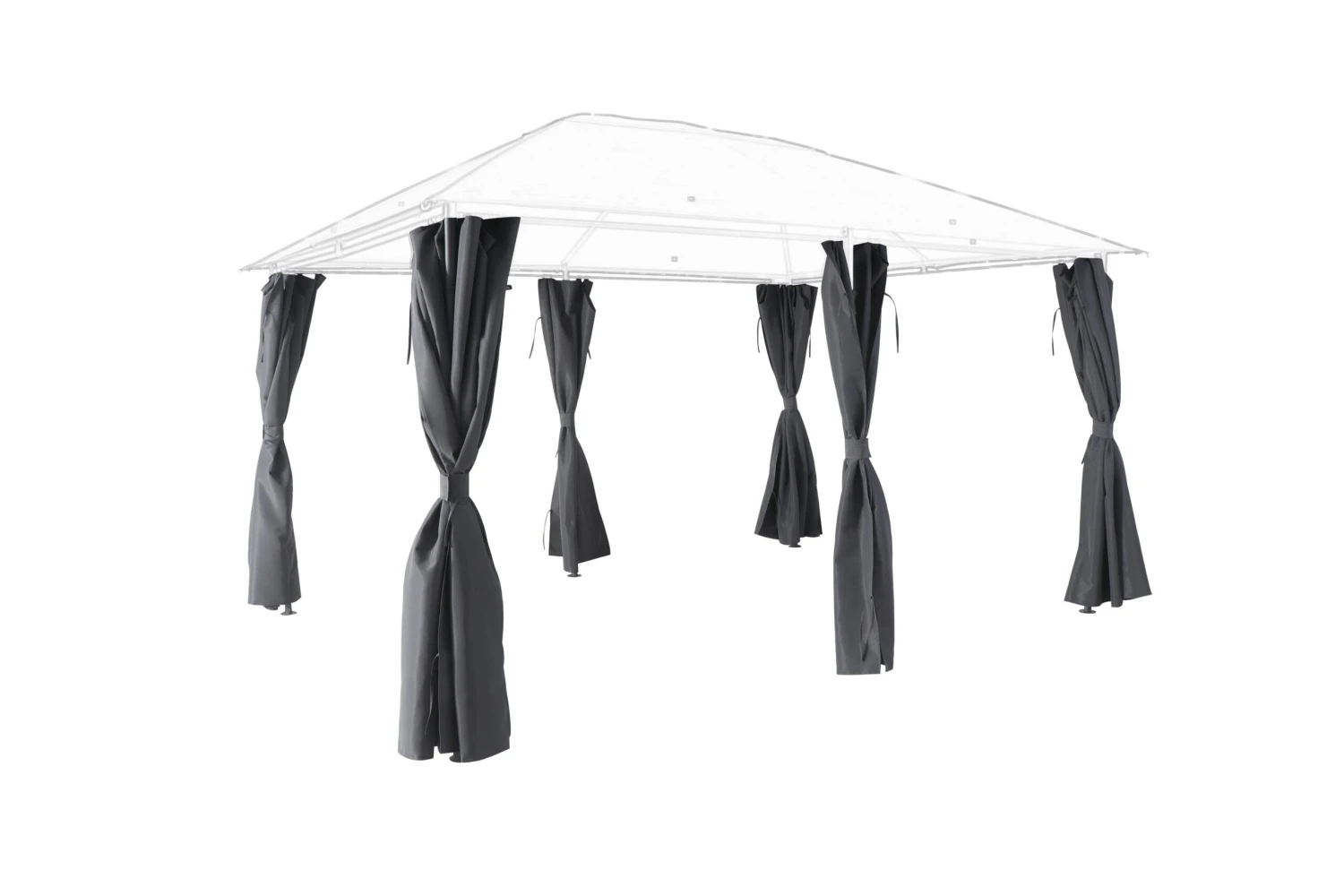 GoodHome Shamal Steel Grey Rectangular Side Curtain, (W)3.98m (D)3.98m - Assembly Required 1 GoodHome Shamal Steel Grey Rectangular Side Curtain, (W)3.98m (D)3.98m - Assembly Required