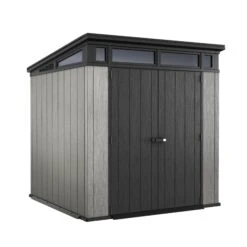 Keter Artisan 7x7 Ft Pent Tongue & Groove Grey Plastic Shed With Floor -Plant Garden World keter artisan 7x7 ft pent tongue groove grey plastic shed with floor7290106933989 01c bq