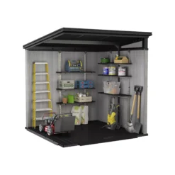 Keter Artisan 7x7 Ft Pent Tongue & Groove Grey Plastic Shed With Floor -Plant Garden World keter artisan 7x7 ft pent tongue groove grey plastic shed with floor7290106933989 04t bq