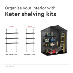 Keter Darwin 6x4 Grey Plastic Shed With Floor (Base Included) -Plant Garden World keter darwin 6x4 grey plastic shed with floor base included 7290112634634 40c