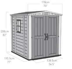 Keter Factor 6x6 Apex Beige Plastic Shed With Floor -Plant Garden World keter factor 6x6 apex beige plastic shed with floor7290103664930 18bq