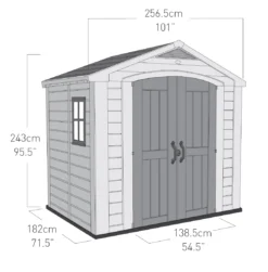 Keter Factor 8x6 Apex Beige Plastic Shed With Floor -Plant Garden World keter factor 8x6 apex beige plastic shed with floor7290103664947 18bq