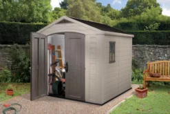 Keter Factor 8x8 Apex Beige Plastic Shed With Floor -Plant Garden World keter factor 8x8 apex beige plastic shed with floor7290103664954 01i