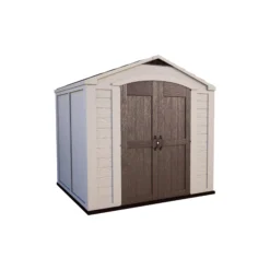 Keter Factor 8x8 Apex Beige Plastic Shed With Floor -Plant Garden World keter factor 8x8 apex beige plastic shed with floor7290103664954 03c