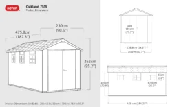 Keter Oakland 7515 Tongue & Groove Grey Plastic 2 Door 6 Windows Shed (Base Included) -Plant Garden World keter oakland 7515 tongue groove grey plastic 2 door 6 windows shed base included 7290112635020 01t BQ