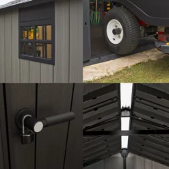 Keter Oakland 7515 Tongue & Groove Grey Plastic 2 Door 6 Windows Shed (Base Included) -Plant Garden World keter oakland 7515 tongue groove grey plastic 2 door 6 windows shed base included 7290112635020 47c BQ