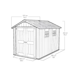 Keter Oakland Apex Anthracite Grey Plastic 2 Door 2 Windows Shed With Floor -Plant Garden World keter oakland apex anthracite grey plastic 2 door 2 windows shed with floor7290106928459 01t bq
